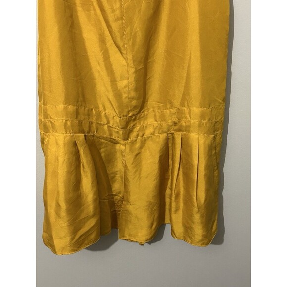 Rag & Bone Old Gold 100 % Silk Dune Romper sz 2 Spaghetti Straps Satin Pockets - Picture 3 of 12